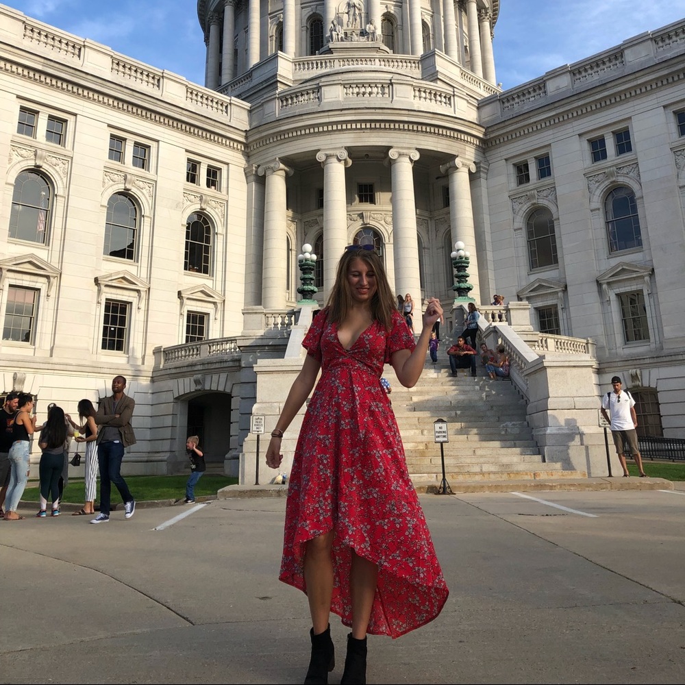 Cute Missguided Floral Wrap Dress